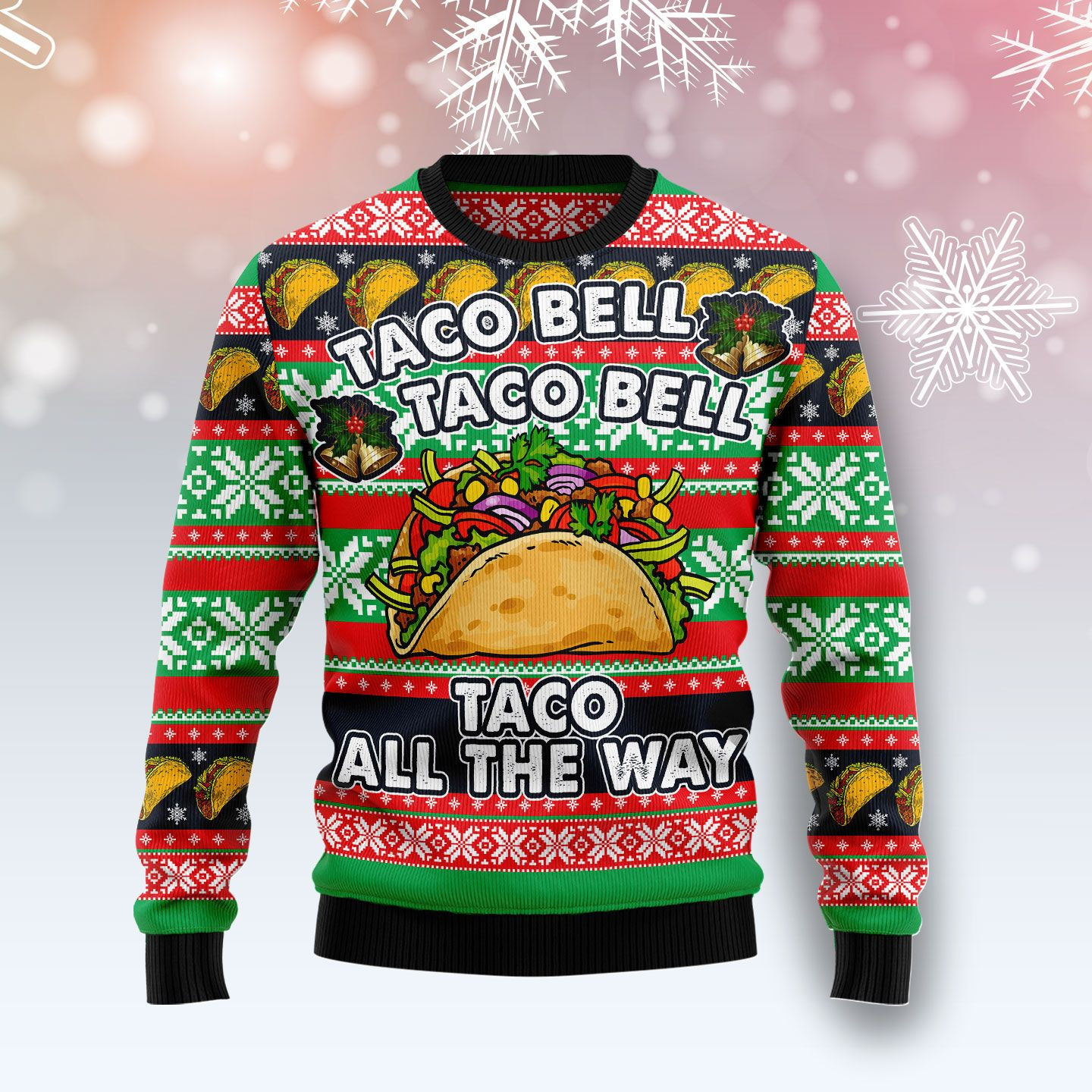 Taco Bell Ugly Christmas Sweater Adult 3D Funny Matching for family