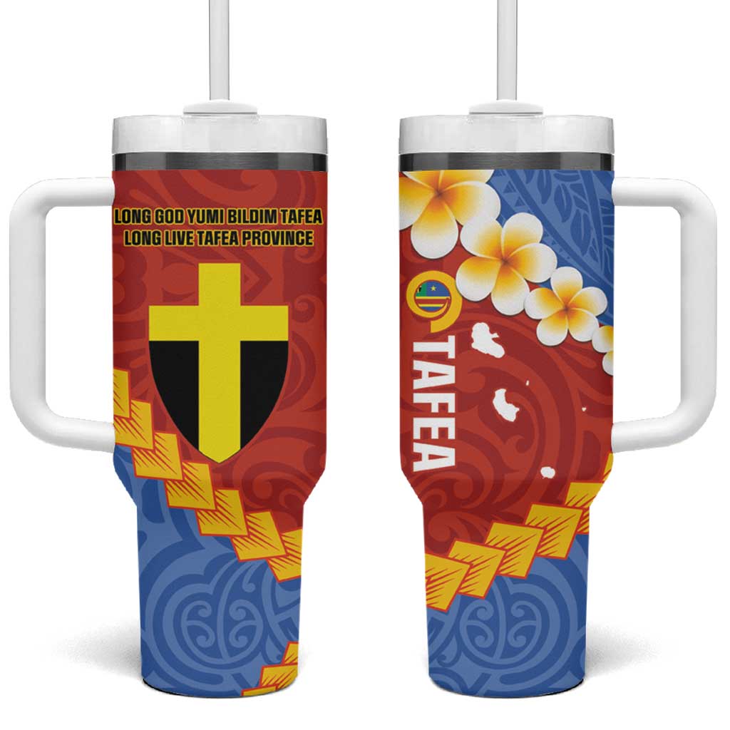 Tafea Province Vanuatu Map With Plumeria Flag Color Custom Stanley Cup 40 oz 30 oz Tumbler With HandleTVC2301377