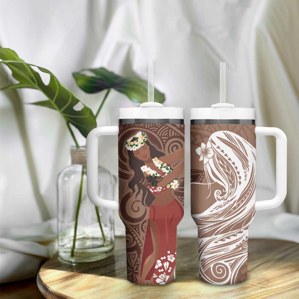 Tahiti Islands Polynesian Plumeria Tahitian Vahine ‘Ote’a Beige Custom Stanley Cup 40 oz 30 oz Tumbler With HandleTVC2301372 - Image 9