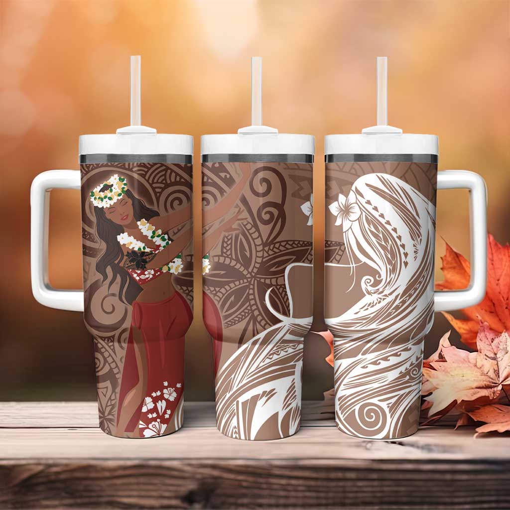 Tahiti Islands Polynesian Plumeria Tahitian Vahine ‘Ote’a Beige Custom Stanley Cup 40 oz 30 oz Tumbler With HandleTVC2301372 - Image 4