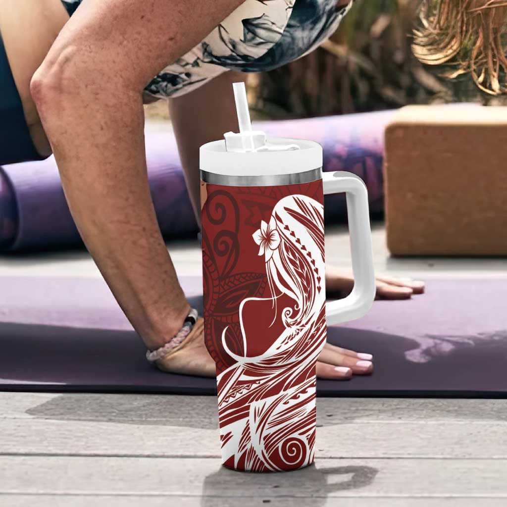 Tahiti Islands Polynesian Plumeria Tahitian Vahine ‘Ote’a Scarlet Custom Stanley Cup 40 oz 30 oz Tumbler With HandleTVC2301390 - Image 6