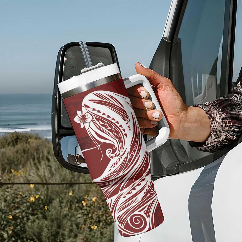 Tahiti Islands Polynesian Plumeria Tahitian Vahine ‘Ote’a Scarlet Custom Stanley Cup 40 oz 30 oz Tumbler With HandleTVC2301390 - Image 7
