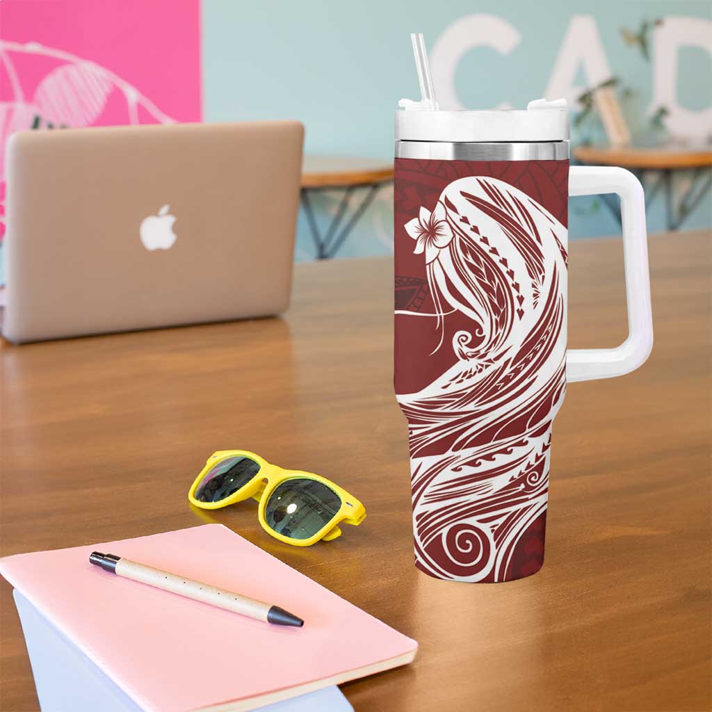 Tahiti Islands Polynesian Plumeria Tahitian Vahine ‘Ote’a Scarlet Custom Stanley Cup 40 oz 30 oz Tumbler With HandleTVC2301390 - Image 5