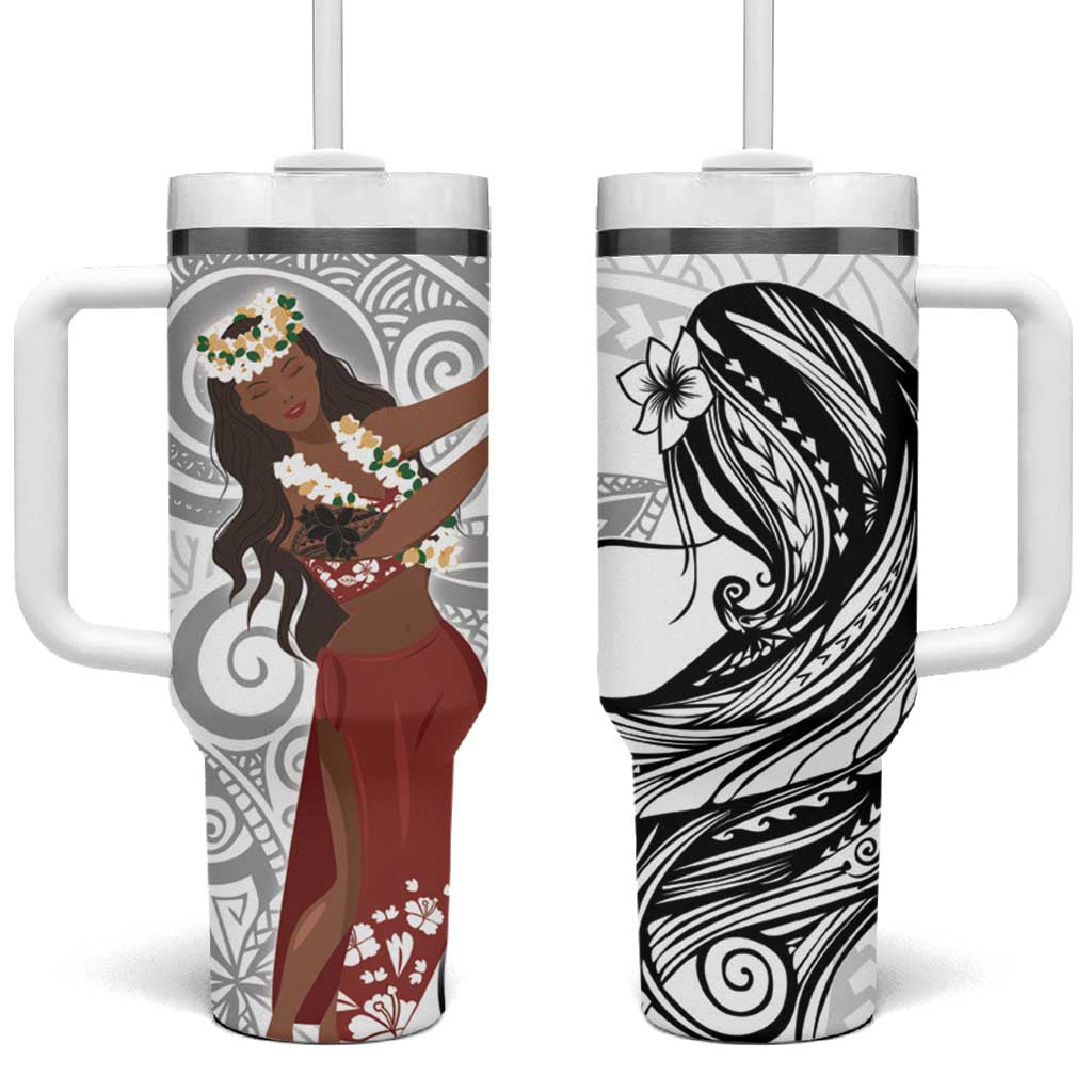 Tahiti Islands Polynesian Plumeria Tahitian Vahine â€˜Oteâ€™a White Custom Stanley Cup 40 oz 30 oz Tumbler With HandleTVC2301358