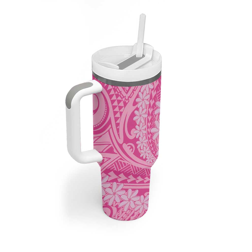 Tahitian Tiare Flower Pink Polynesian Custom Stanley Cup 40 oz 30 oz Tumbler With HandleTVC2301390 - Image 2