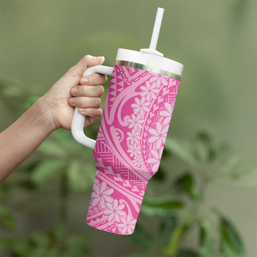 Tahitian Tiare Flower Pink Polynesian Custom Stanley Cup 40 oz 30 oz Tumbler With HandleTVC2301390 - Image 3