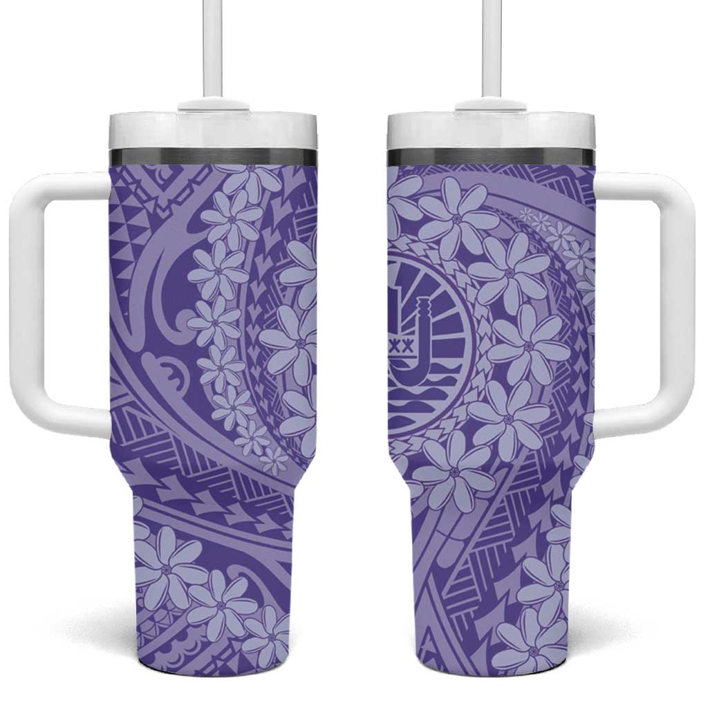 Tahitian Tiare Flower Violet Polynesian Custom Stanley Cup 40 oz 30 oz Tumbler With HandleTVC2301391