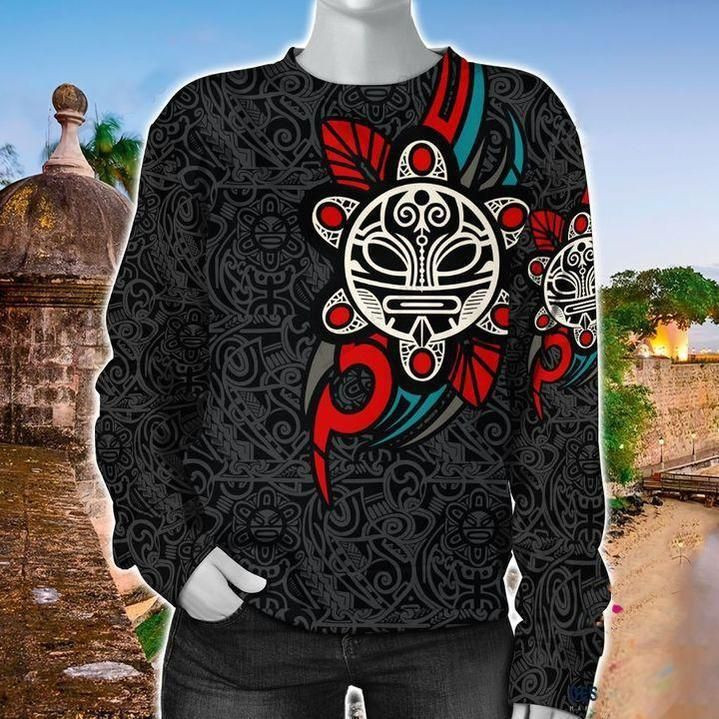 Taino Sun Tribal Puerto Rico Ugly Christmas Sweater Adult 3D Funny Matching for family