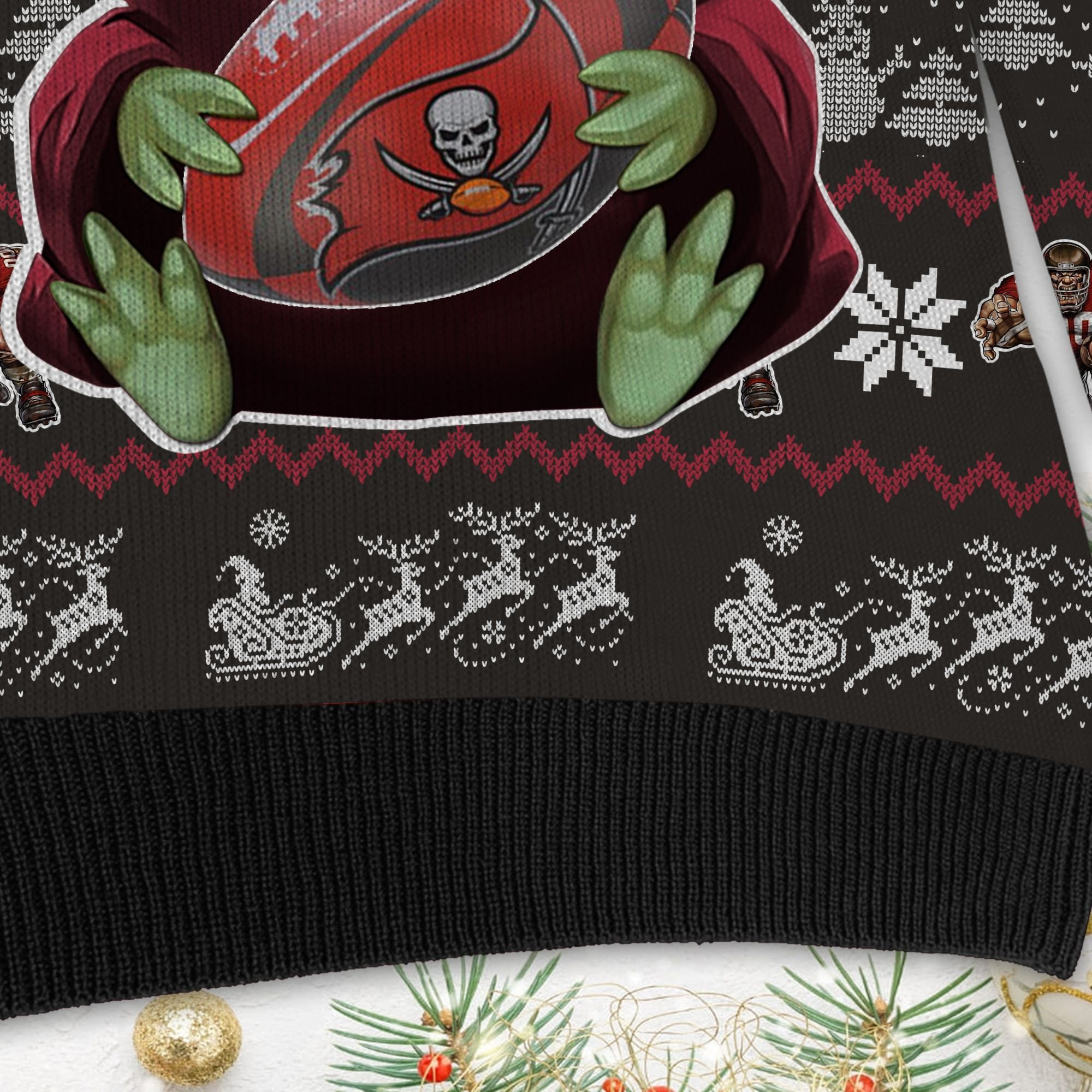 Tampa Bay Buccaneers Baby Yoda Ugly Christmas Sweater Adult 3D Funny Matching for family - Image 5