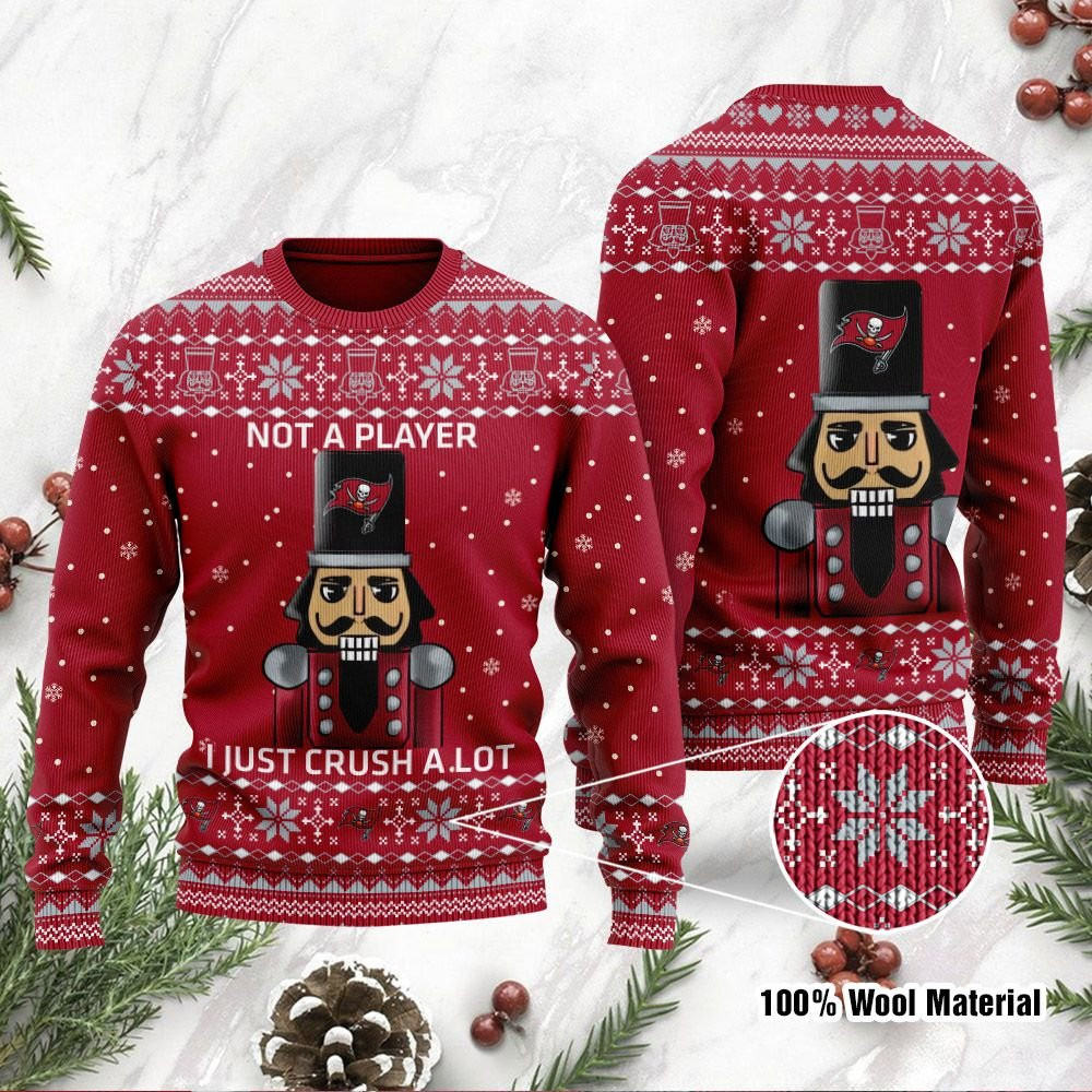 Tampa Bay Buccaneers I Am Not A Player I Just Crush Alot Ugly Christmas Sweater Adult 3D Funny Matching for family