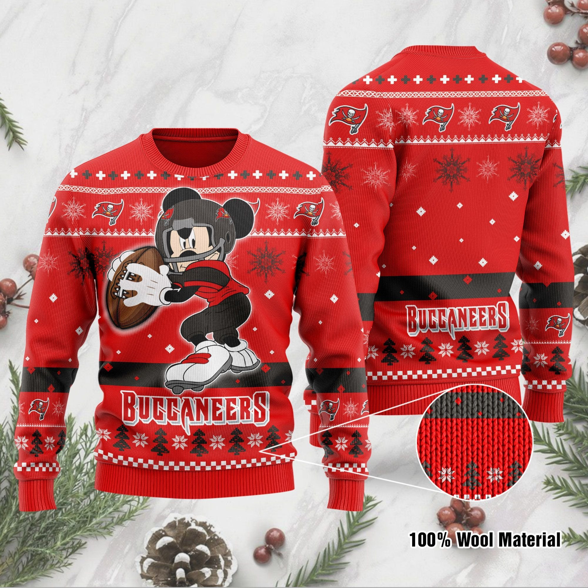Tampa Bay Buccaneers Mickey Mouse Funny Ugly Christmas Sweater Adult 3D Funny Matching for family