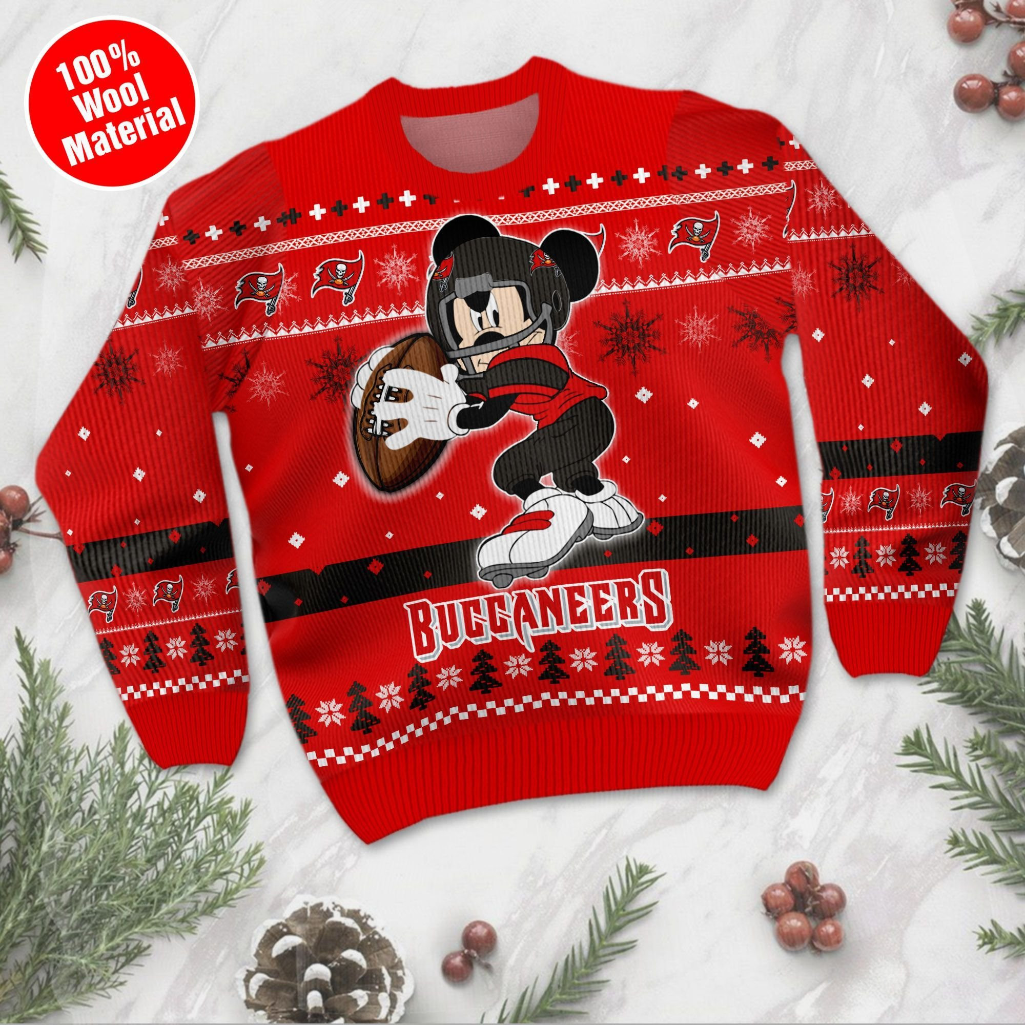 Tampa Bay Buccaneers Mickey Mouse Funny Ugly Christmas Sweater Adult 3D Funny Matching for family - Image 2