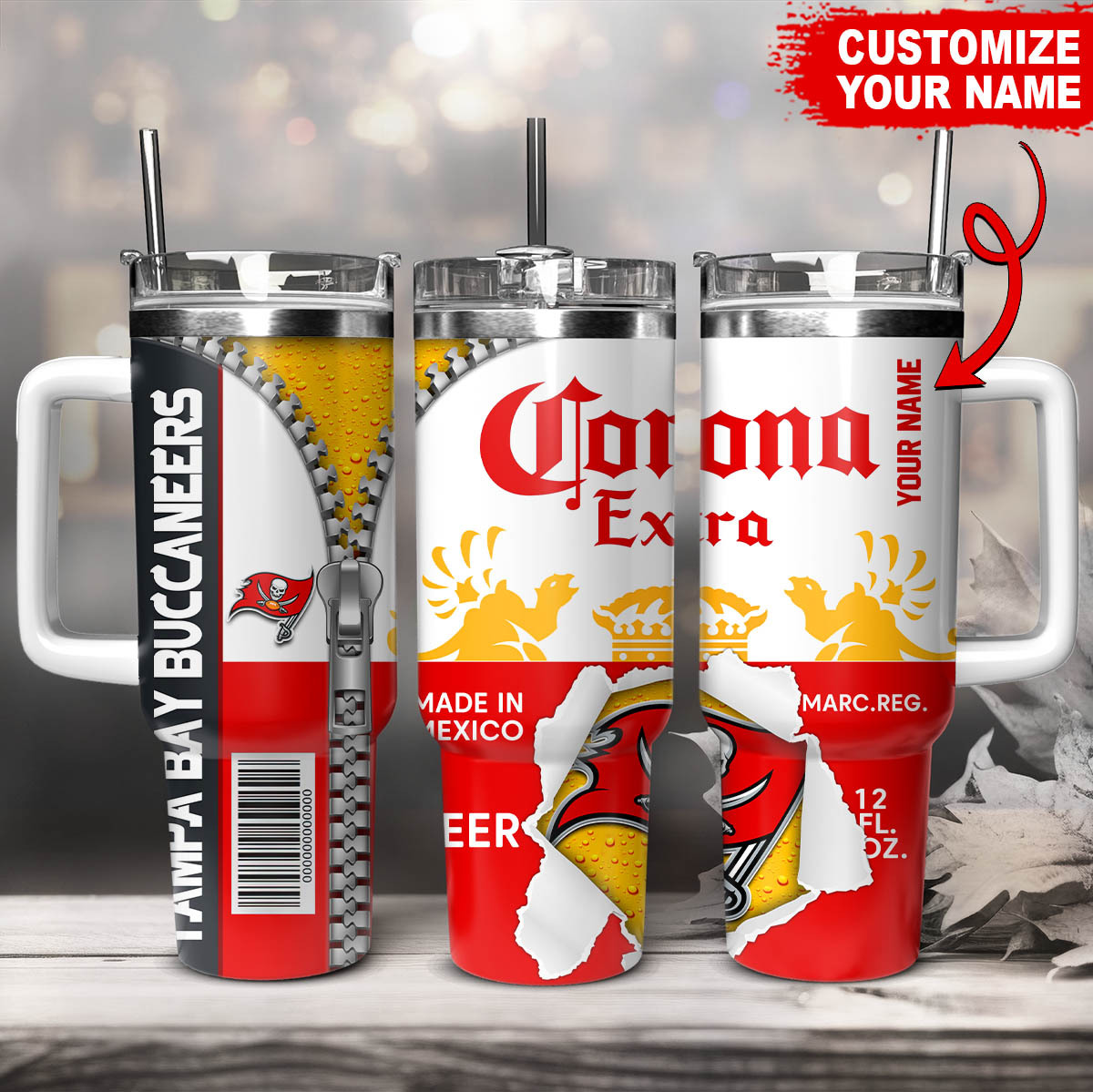 Tampa Bay Buccaneers NFL Corona Extra Custom Stanley Cup 40 oz 30 oz Tumbler With HandleTVC230169