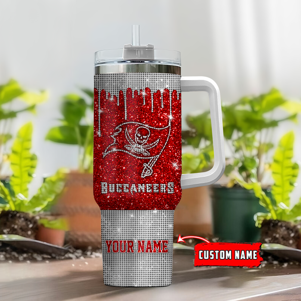 Tampa Bay Buccaneers NFL Glitter Custom Stanley Cup 40 oz 30 oz Tumbler With HandleTVC2301115 - Image 2