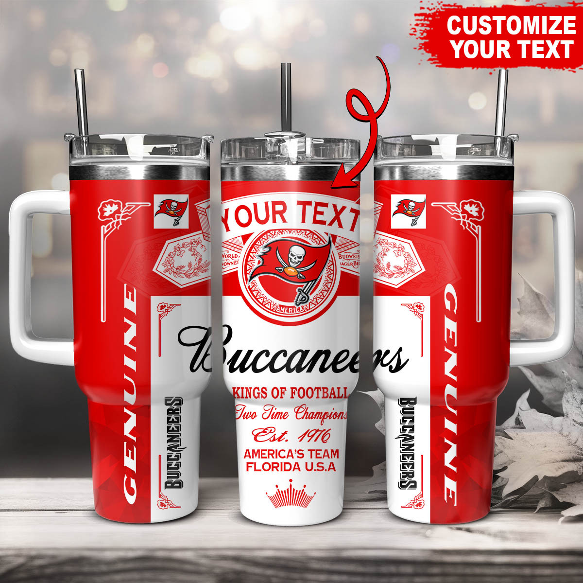 Tampa Bay Buccaneers NFL Kings Of Football Custom Stanley Cup 40 oz 30 oz Tumbler With HandleTVC230185