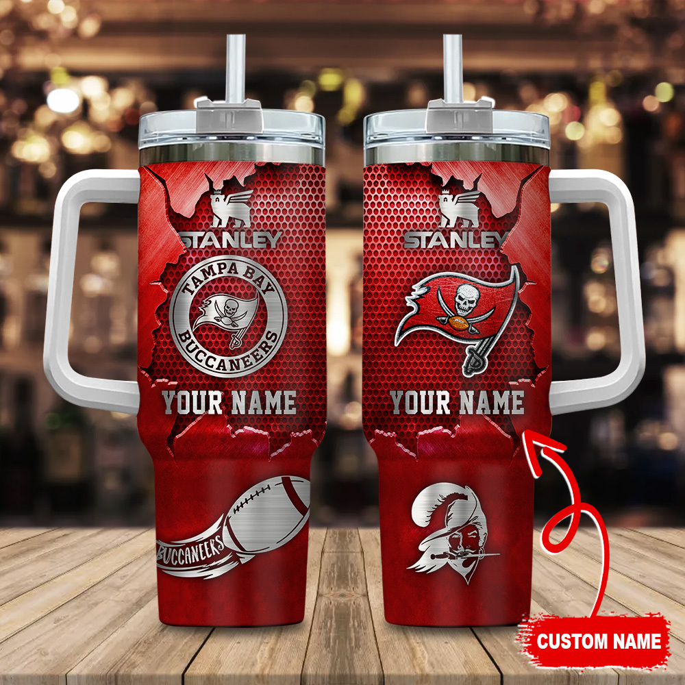 Tampa Bay Buccaneers NFL Metal Style Custom Stanley Cup 40 oz 30 oz Tumbler With HandleTVC230186