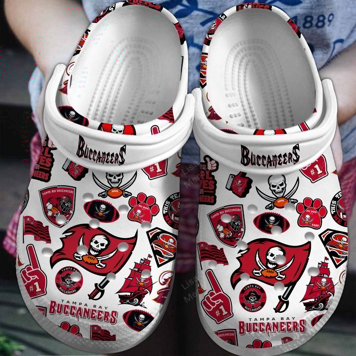 Tampa Bay Buccaneers NFL Sport Crocs Crocband Clogs Shoes Comfortable For Men Women and Kids