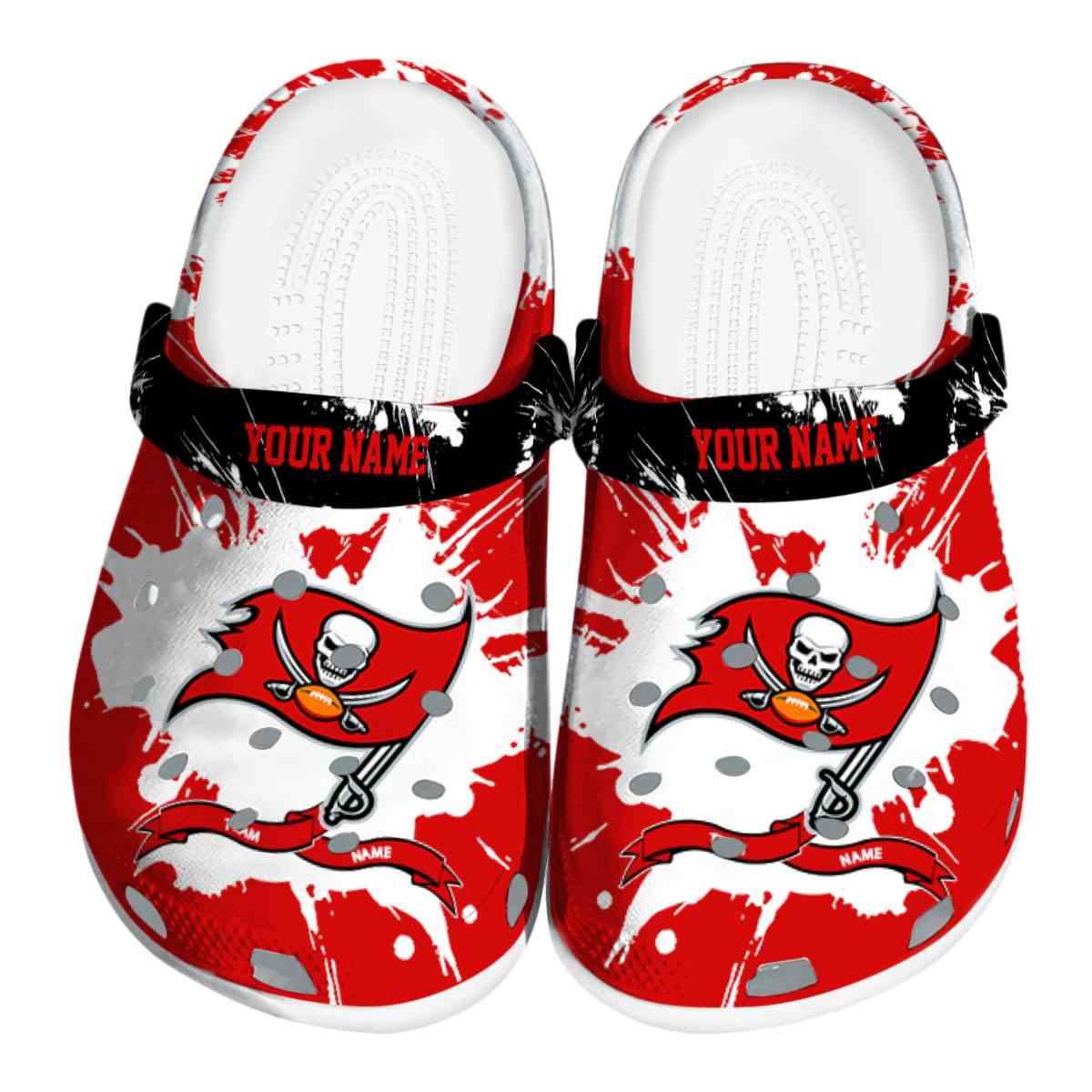Tampa Bay Buccaneers NFL Sport Crocs Crocband Clogs Shoes Comfortable For Men Women and Kids
