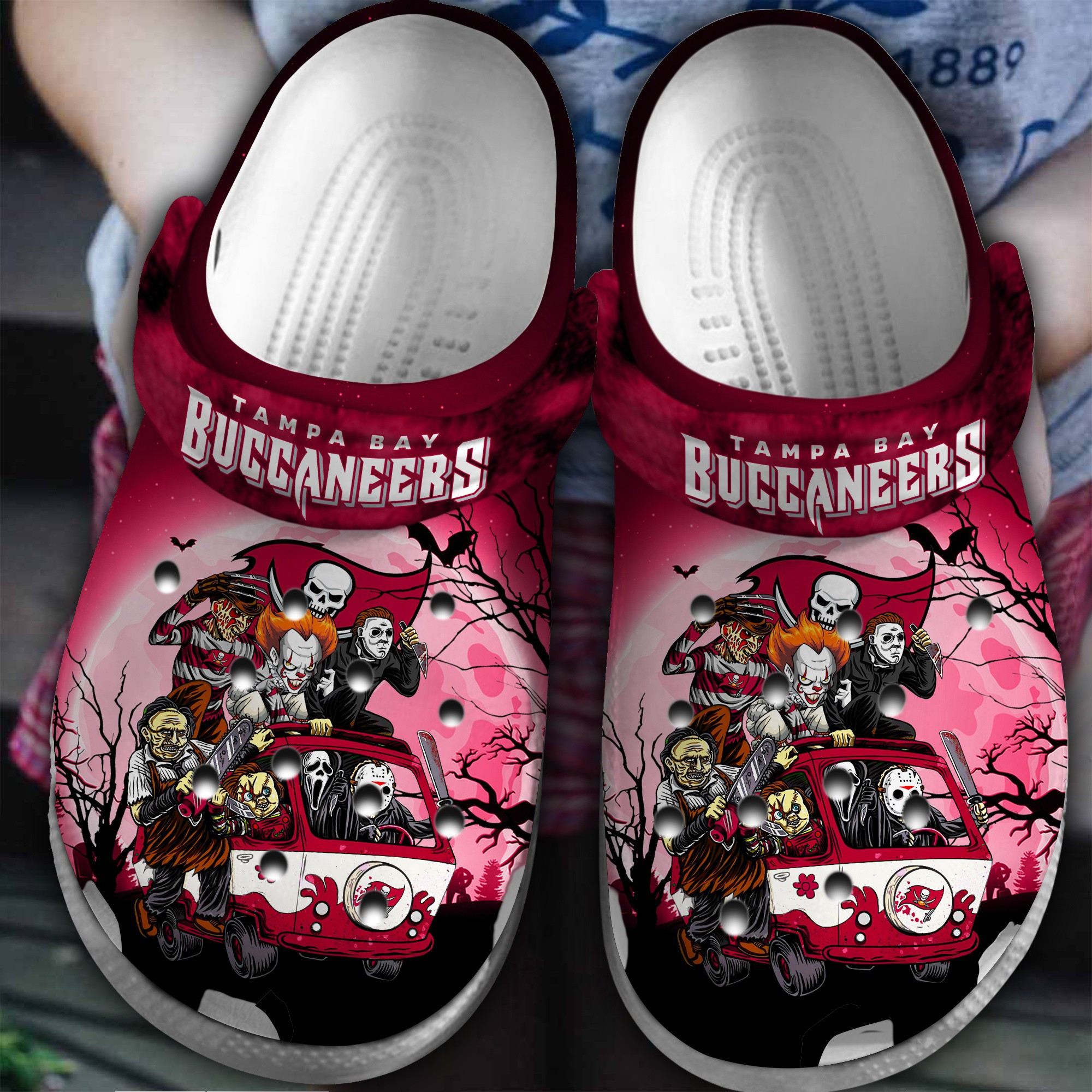 Tampa Bay Buccaneers NFL Sport Crocs Crocband Clogs Shoes Comfortable For Men Women and Kids