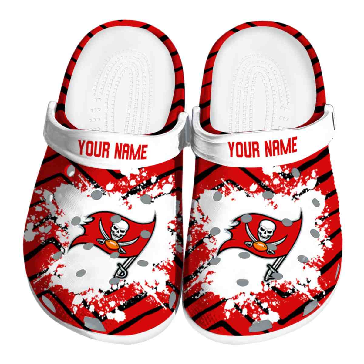 Tampa Bay Buccaneers NFL Sport Crocs Crocband Clogs Shoes Comfortable For Men Women and Kids