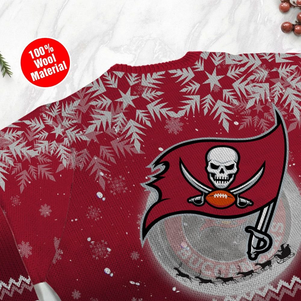 Tampa Bay Buccaneers Santa Claus In The Moon Ugly Christmas Sweater Adult 3D Funny Matching for family - Image 5