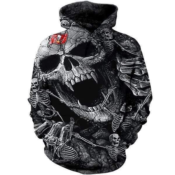 Tampa Bay Buccaneers Skull 3D All Over Print Hoodie, Zip Hoodie