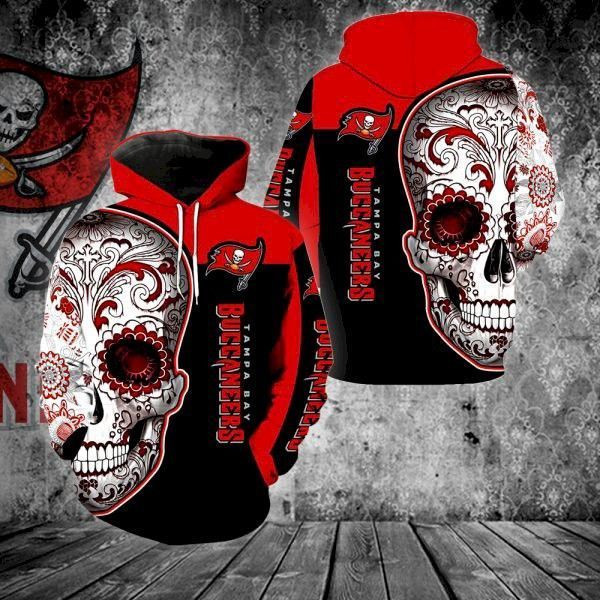 Tampa Bay Buccaneers Skull 3D All Over Print Hoodie, Zip Hoodie