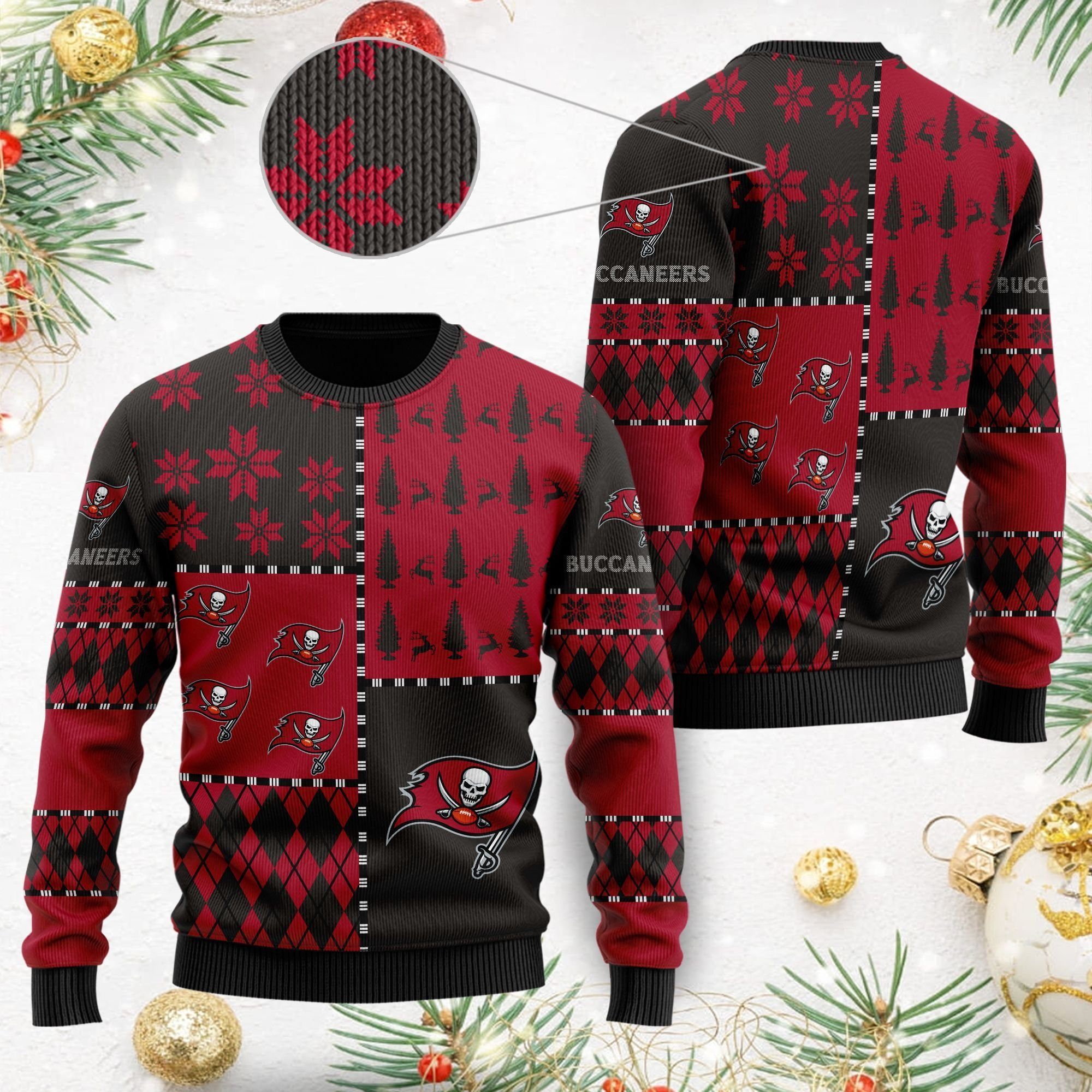 Tampa Bay Buccaneers Ugly Christmas Sweater Adult 3D Funny Matching for family
