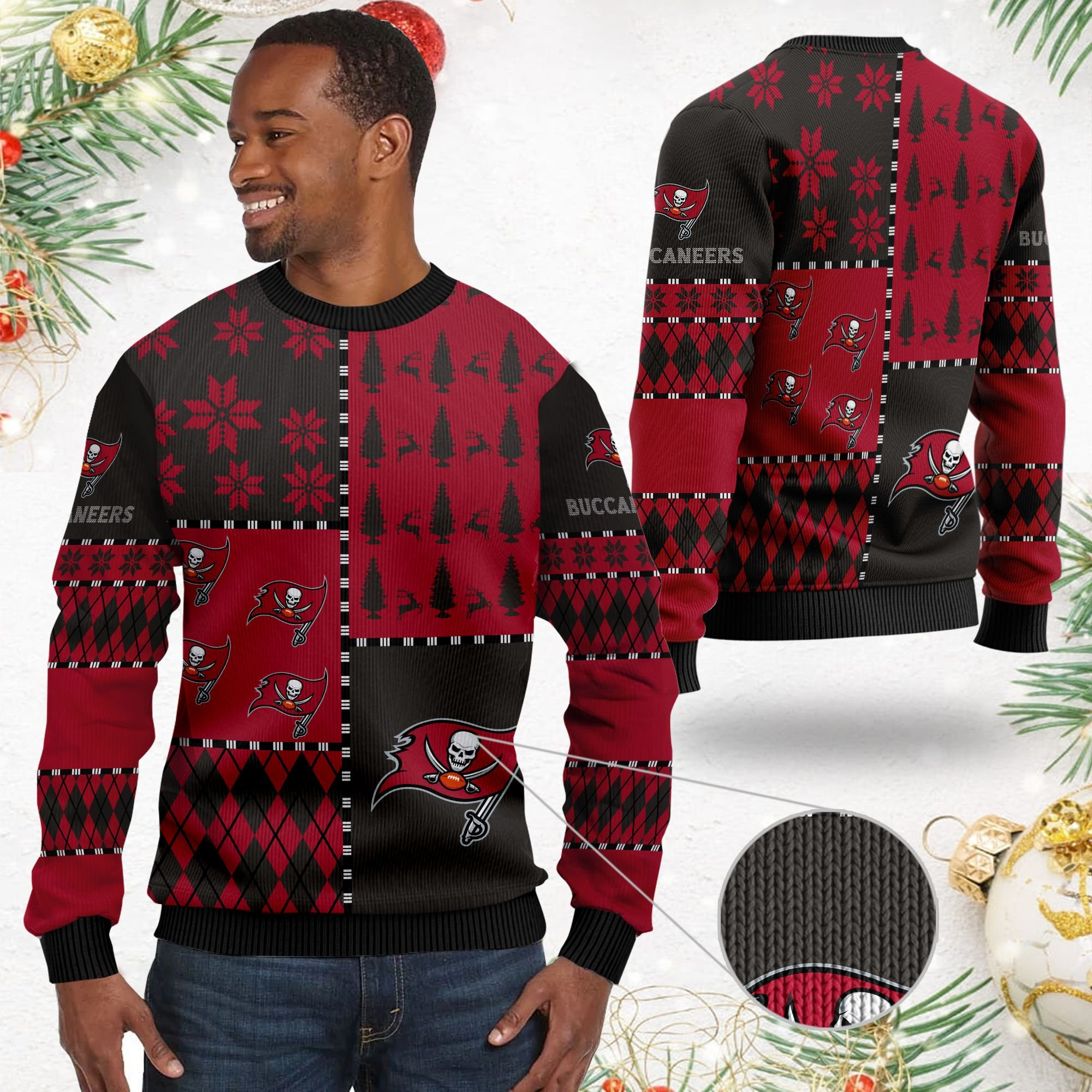 Tampa Bay Buccaneerss Christmas Gift For Buccaneers Fans Ugly Christmas Sweater Adult 3D Funny Matching for family