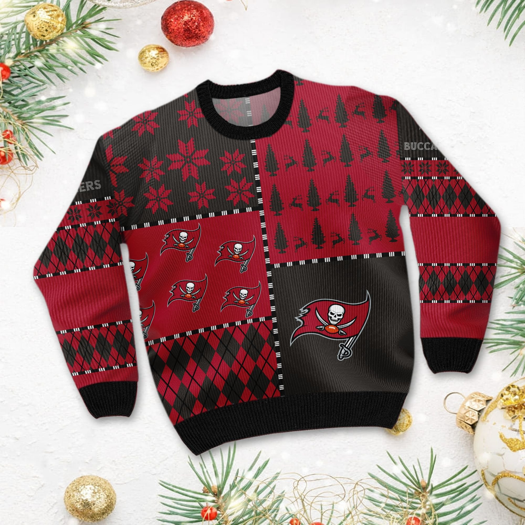 Tampa Bay Buccaneerss Christmas Gift For Buccaneers Fans Ugly Christmas Sweater Adult 3D Funny Matching for family - Image 2