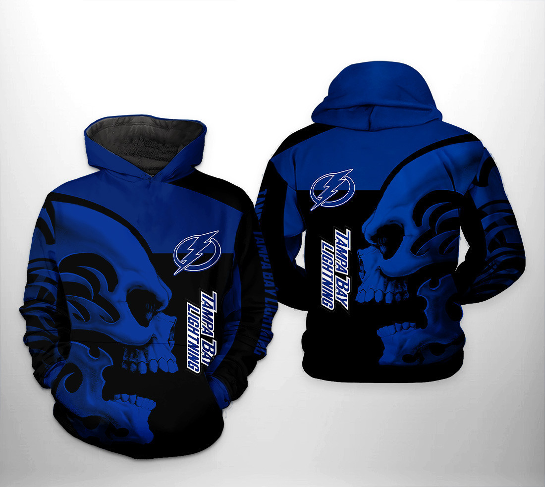 Tampa Bay Lightning NHL Skull 3D All Over Print Hoodie, Zip Hoodie