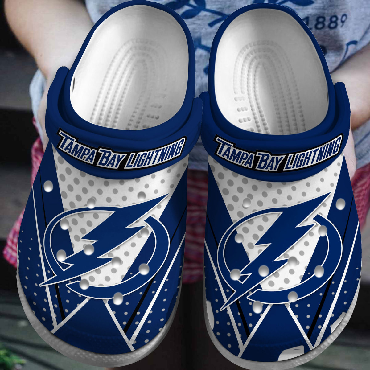 Tampa Bay Lightning NHL Sport Crocs Crocband Clogs Shoes Comfortable For Men Women and Kids