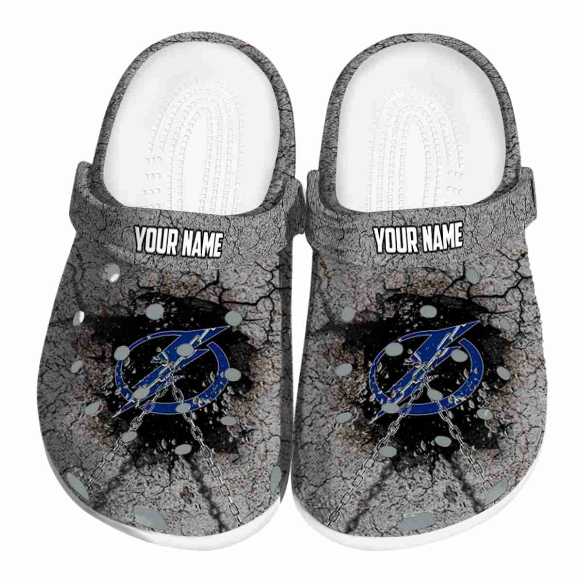 Tampa Bay Lightning NHL Sport Crocs Crocband Clogs Shoes Comfortable For Men Women and Kids