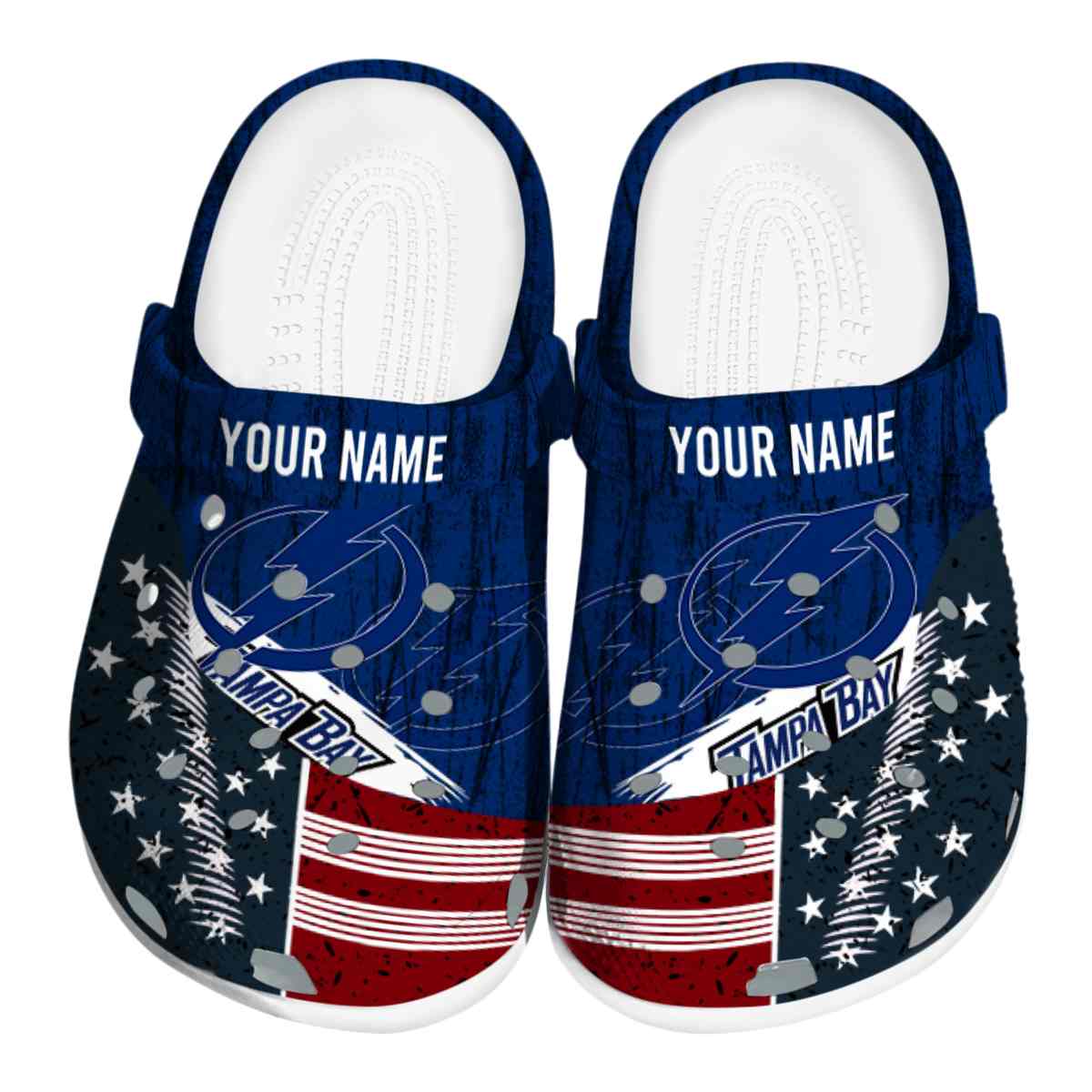Tampa Bay Lightning NHL Sport Crocs Crocband Clogs Shoes Comfortable For Men Women and Kids