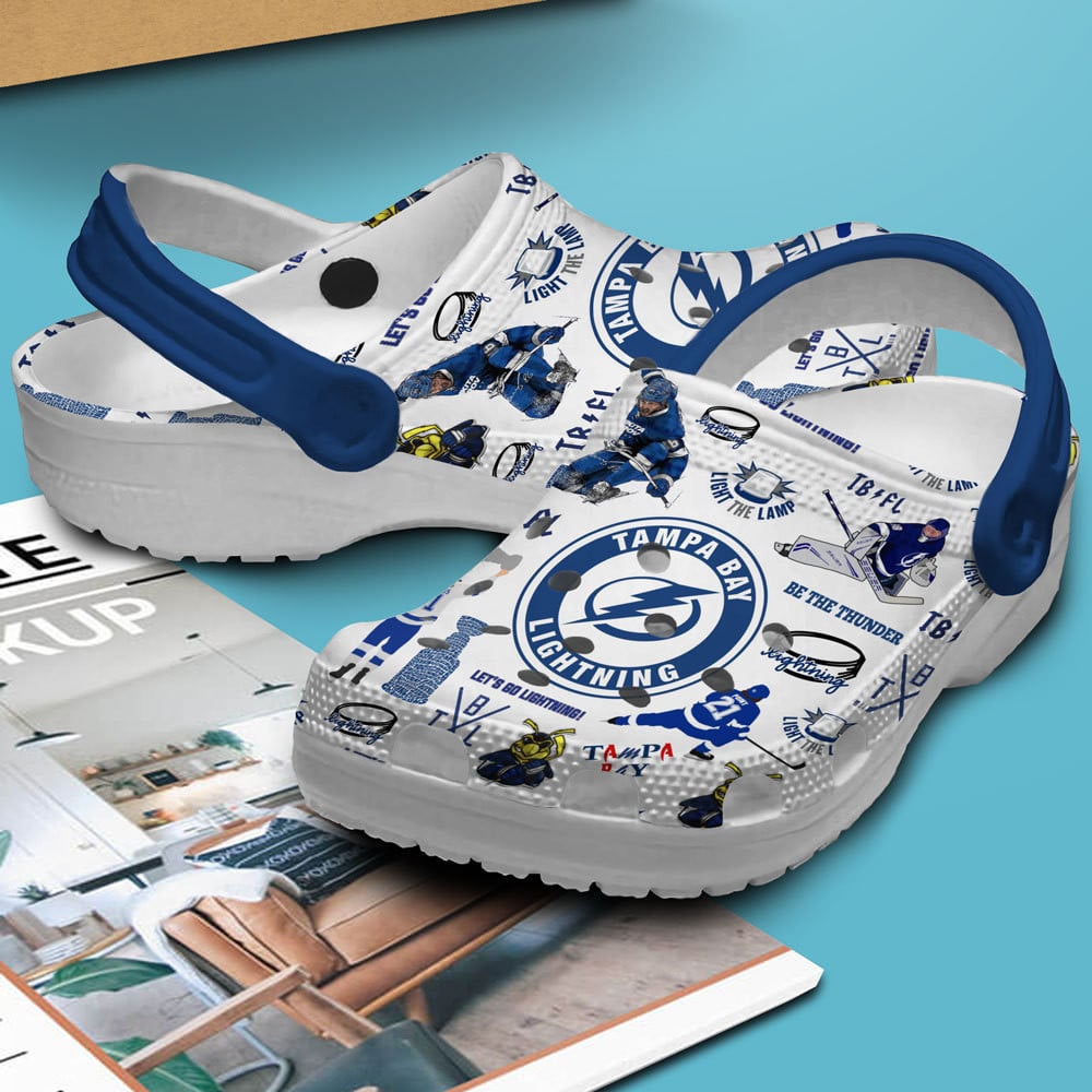 Tampa Bay Lightning NHL Sport Crocs Crocband Clogs Shoes Comfortable For Men Women and Kids - Image 2