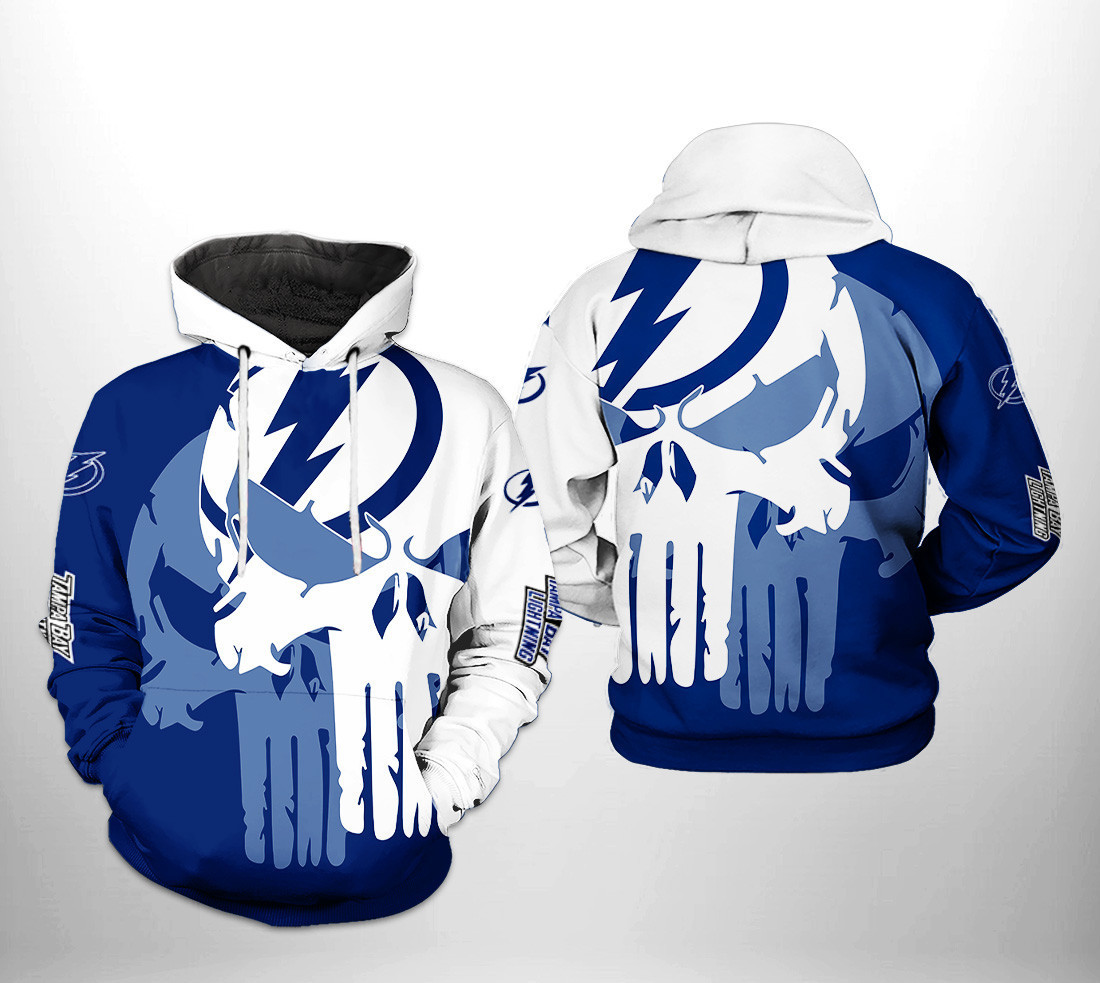 Tampa Bay Lightning NHL Team Skull 3D All Over Print Hoodie, Zip Hoodie