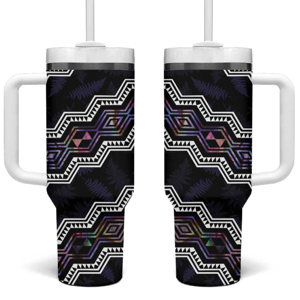 Taniko Aotearoa Mix Paua Shell Niho Taniwha Lilac Glitter Custom Stanley Cup 40 oz 30 oz Tumbler With HandleTVC2301362