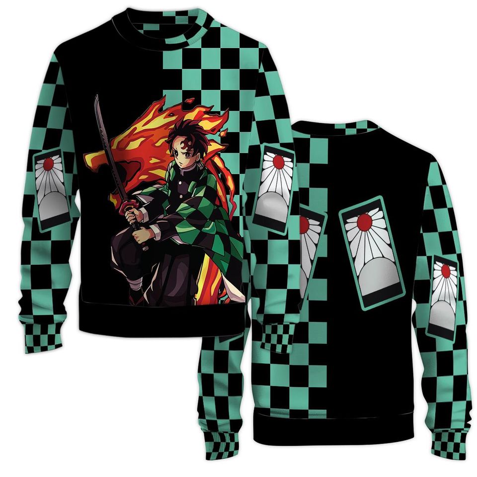 Tanji DS Anime Sweatshirt with Crew Neck and Long Sleeve, 3D Printed Graphic