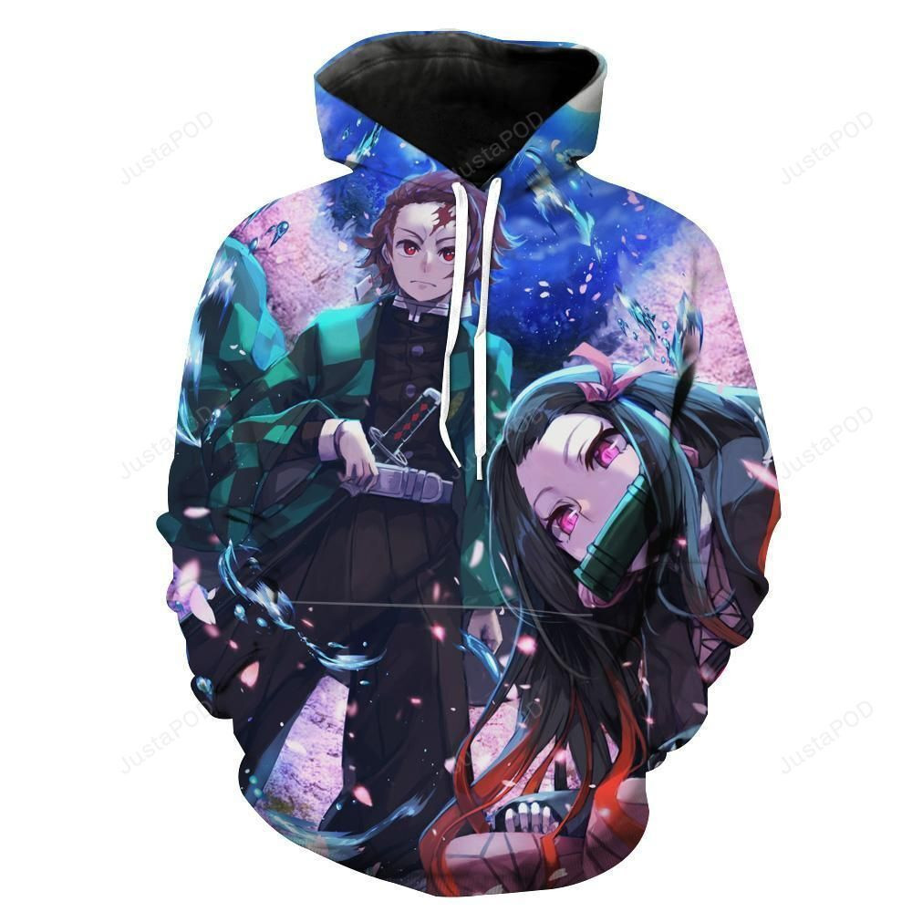 Tanjiro and Nezuko 3D All Over Print Hoodie, Zip Hoodie
