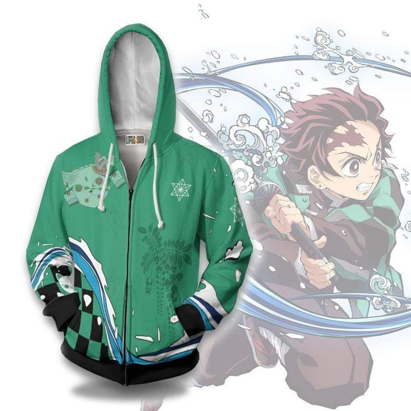 Tanjiro Kamado Custom KNY Clothes Anime 3D All Over Print Hoodie, Zip Hoodie