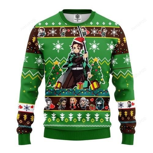 Tanjiro Kamado Demon Slayer For Anime Lovers Ugly Christmas Sweater Adult 3D Funny Matching for family