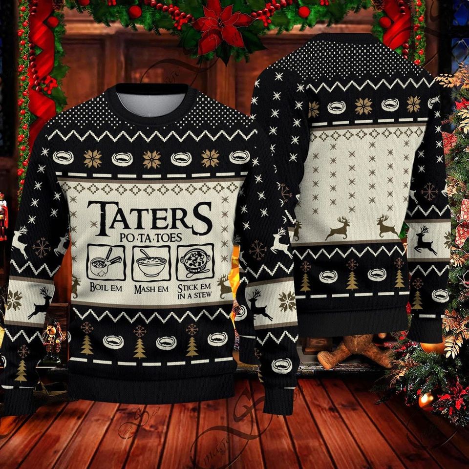 Taters Christmas Ugly Sweater, LOTR Taters P