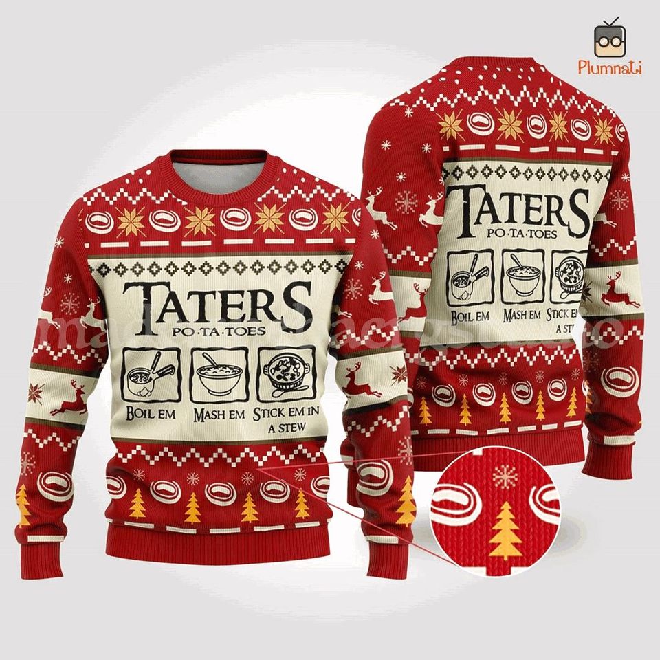 Taters Potatoes Christmas Sweater - Lord of the Rings LOTR Holiday Shirt