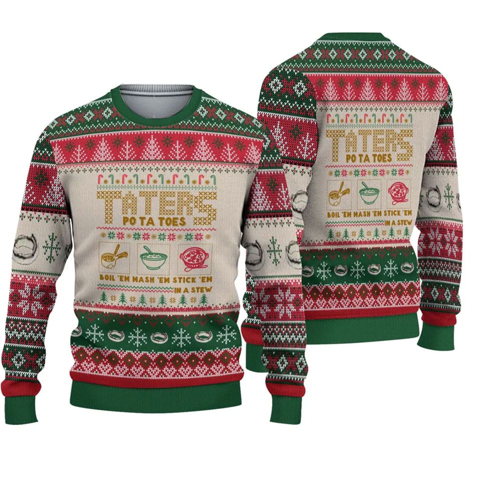 Taters Potatoes LOTR Green Knitted Sweater