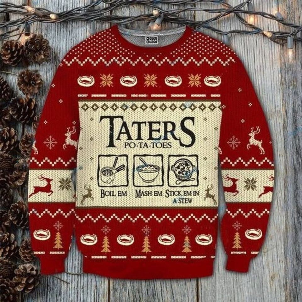 Taters Potatoes Ugly Christmas Sweater