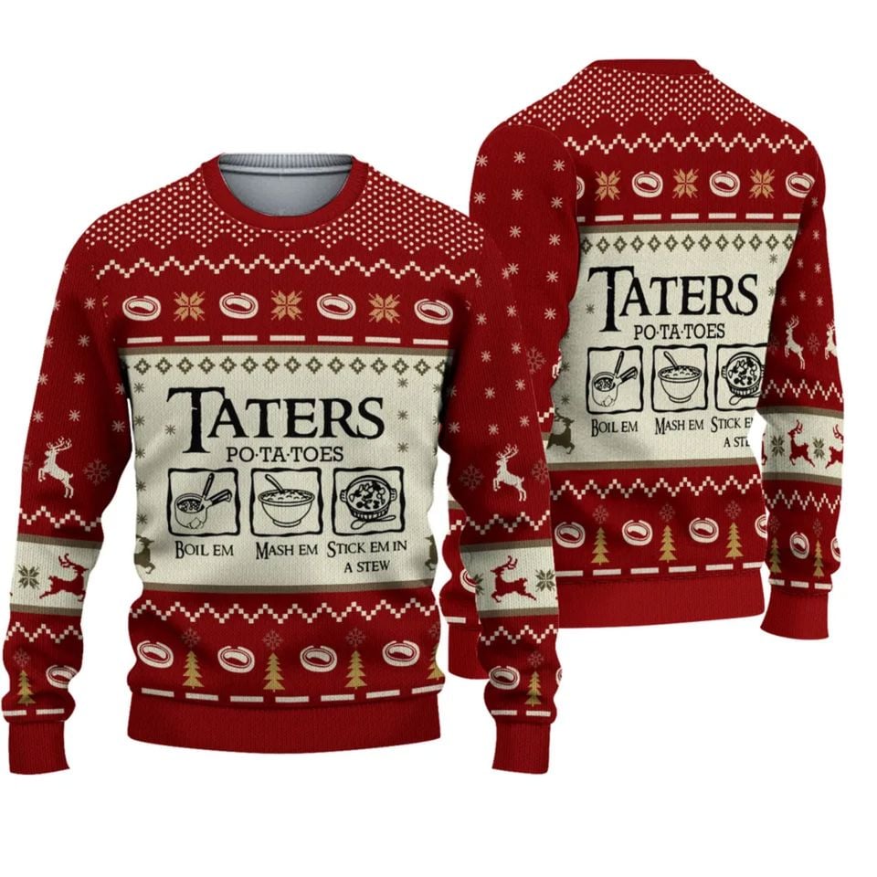 Taters Potatoes Ugly Christmas Sweater