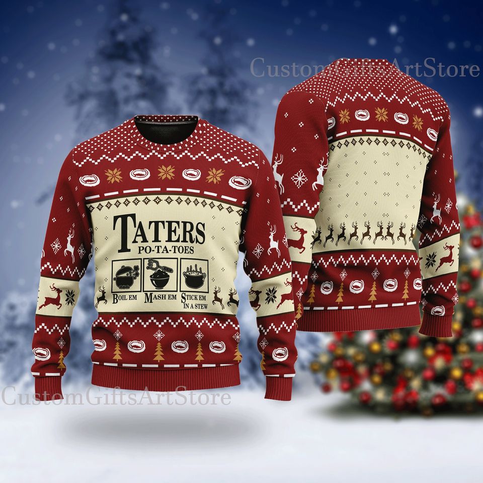 Taters Potatoes Ugly Christmas Sweater
