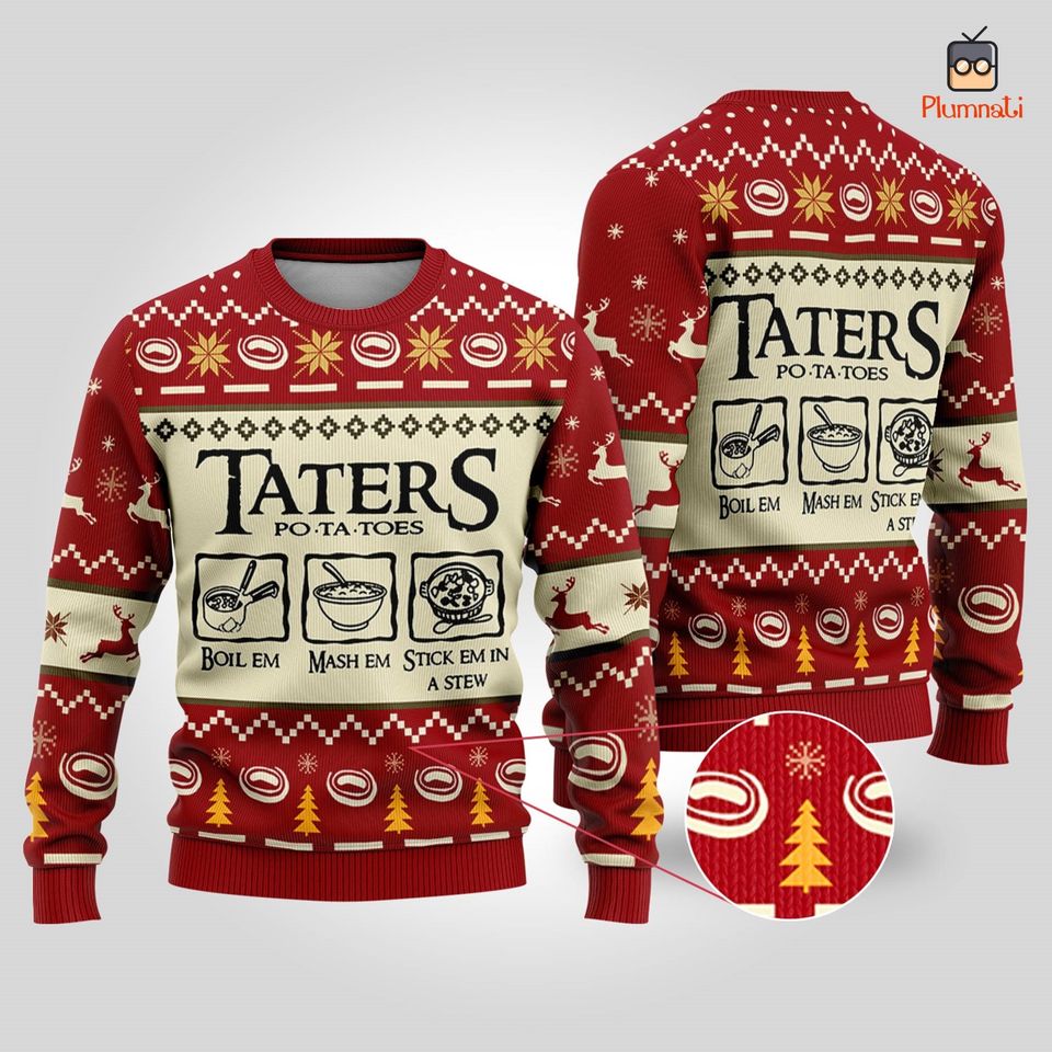 Taters Potatoes Ugly Christmas Sweater, Lord of the Rings Christmas Sweater