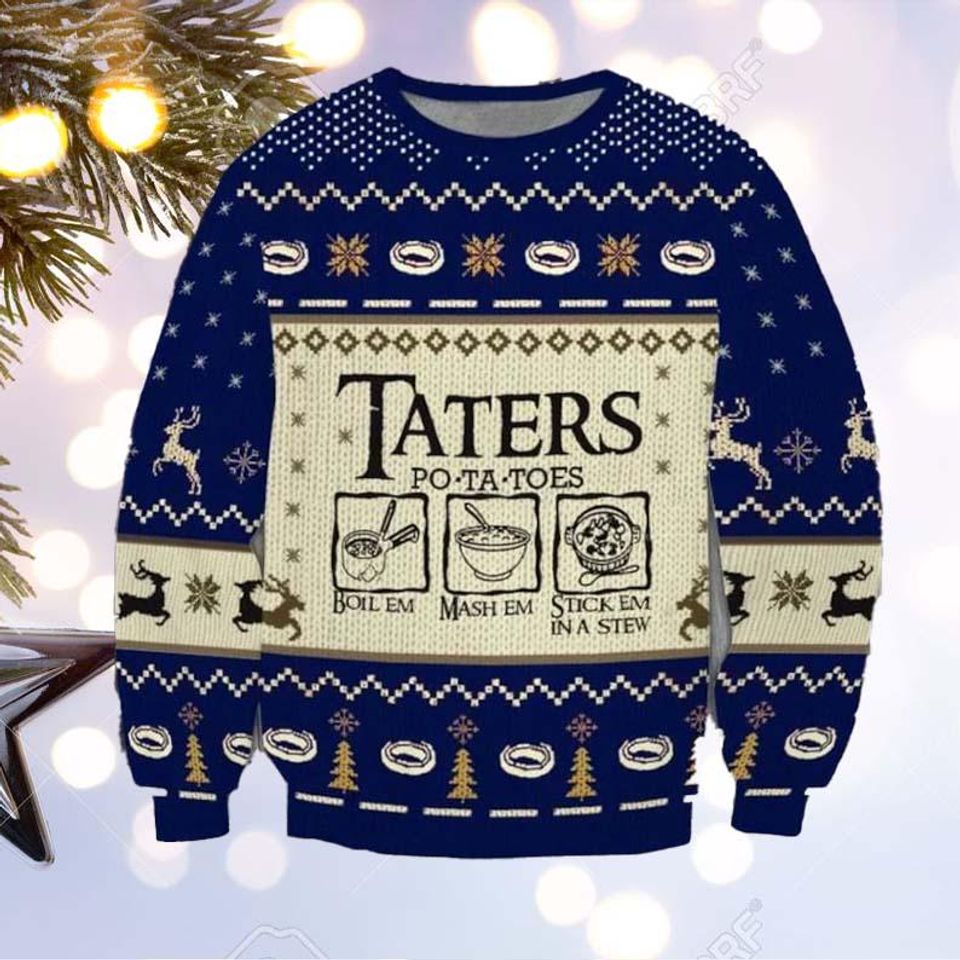 Taters Potatoes Ugly Christmas Sweater, LOTR Fans Sweater