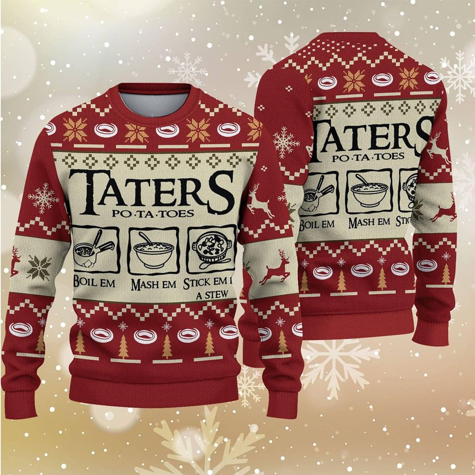 Taters Potatoes Ugly Christmas Sweater, LOTR Fans Sweater